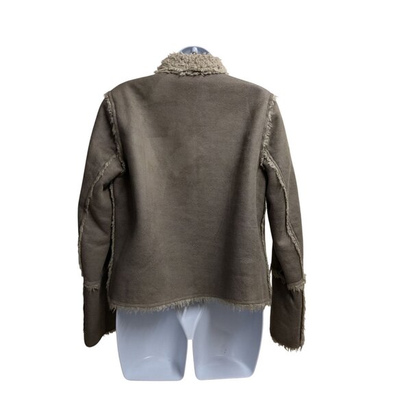 Velvet by Graham & Spencer Women's Taupe faux suede & faux fur jacket Size M - Picture 4 of 7